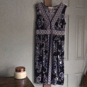 Blue Paisley Floral Dress